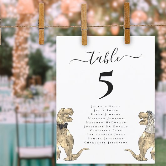 Dinosaur Themed Wedding Table Seating Chart 