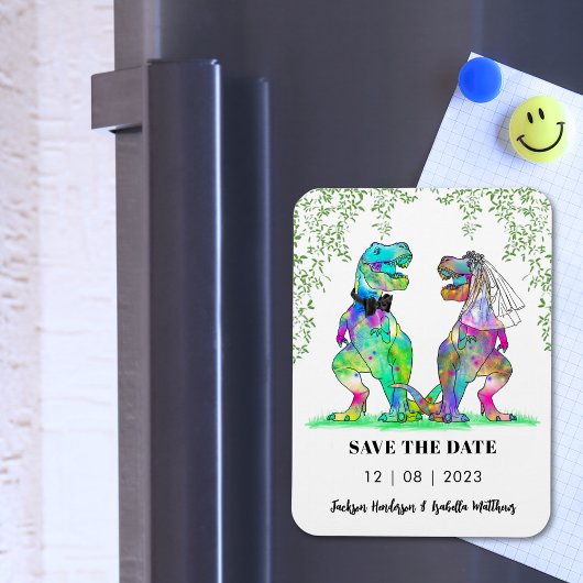 Dinosaur Thleed Wedding Save the Date Magneet
