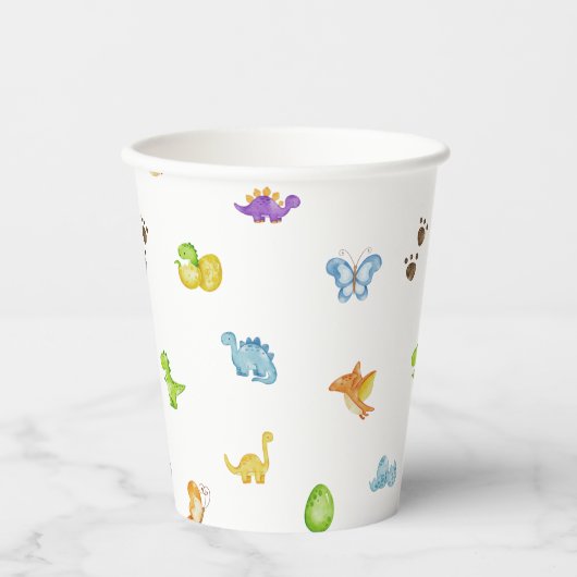 Dinosaur Thlek Kids Birthday Party Papieren Bekers (Voorkant)