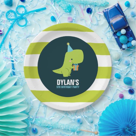 Dinosaur Thlek Kids Birthday Party Papieren Bordje (Feest)