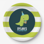 Dinosaur Thlek Kids Birthday Party Papieren Bordje (Voorkant)