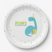 Dinosaur Thlek Kids Birthday Party Papieren Bordje (Voorkant)