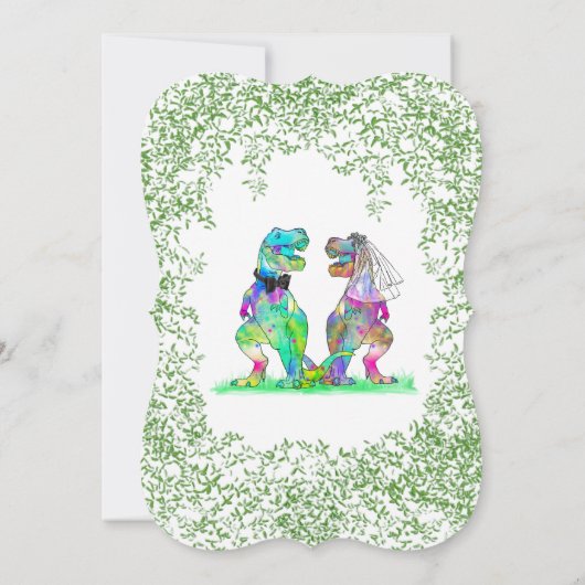 Dinosaur ThMED Wedding Save The Date (Achterkant)