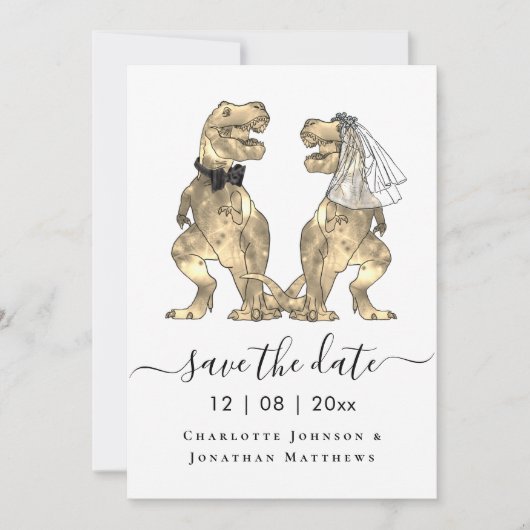 Dinosaur ThMED Wedding Save The Date (Voorkant)