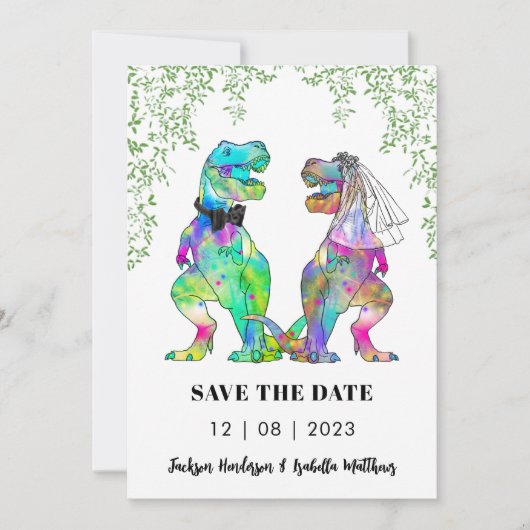 Dinosaur ThMED Wedding Save The Date (Voorkant)