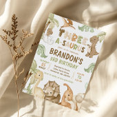 Dinosaur Three-A-Saurus 3rd Birthday Party Kaart