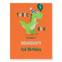 Dinosaur Three Rex 3de Verjaardag