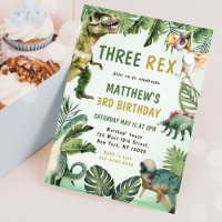 Dinosaur Three Rex 3de verjaardagsfeestje