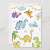 Dinosaur Three Rex 3rd Birthday Party Invitation Kaart (Achterkant)