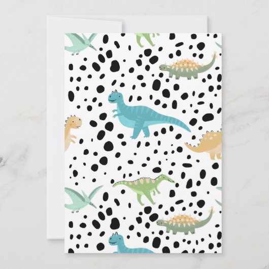 Dinosaur Three Rex 3rd Birthday Party Kaart (Achterkant)