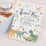 Dinosaur Three Rex 3rd Birthday Party Kaart<br><div class="desc">Dinosaur Three Rex 3rd Birthday Party Invitation Alle design zijn © PIXEL PERFECTION PARTY LTD</div>