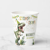 Dinosaur Three Rex 3rd Birthday Party  Papieren Bekers (Voorkant)