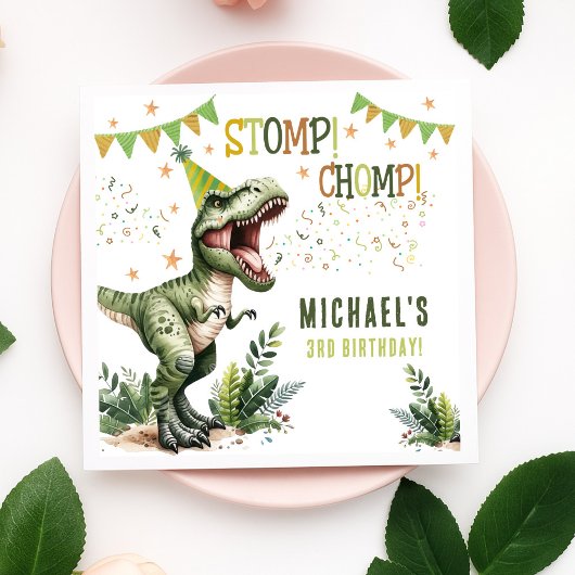 Dinosaur Three Rex 3rd Birthday Party  Servet