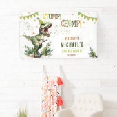 Dinosaur Three Rex 3rd Birthday Party Spandoek (Insitu)