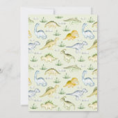 Dinosaur Three Rex 3rd Birthday Uitnodiging (Achterkant)