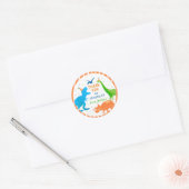 Dinosaur Three Rex Birthday Party Favor Stickers (Envelop)