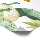 Dinosaur Three-Rex Boy's 3e Verjaardag Welkom Sign Poster (Hoek)
