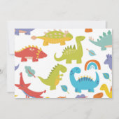 Dinosaur Three Rex Cute Boys Party Photo Kaart (Achterkant)