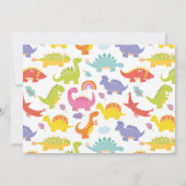 Dinosaur Three Rex Cute Girls Pink Foto Kaart (Achterkant)