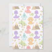 Dinosaur Three Rex Party Invitation Kaart (Achterkant)