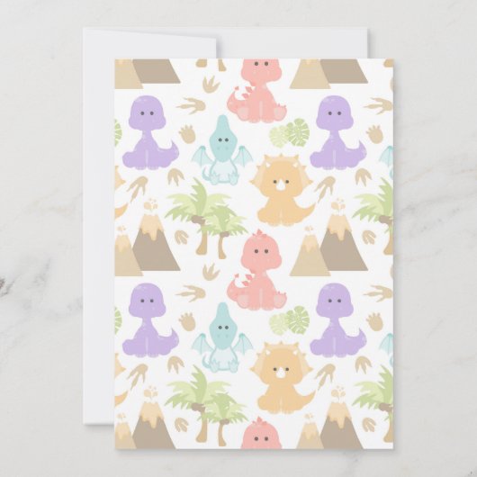 Dinosaur Three Rex Party Invitation Kaart (Achterkant)