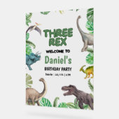 Dinosaur Three rex Verjaardagsuitnodiging T Rex Fe Acryl Bord (Hoek)