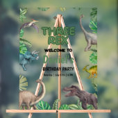 Dinosaur Three Rex verjaardagsuitnodiging voor Rex Acryl Bord (Neutraal)