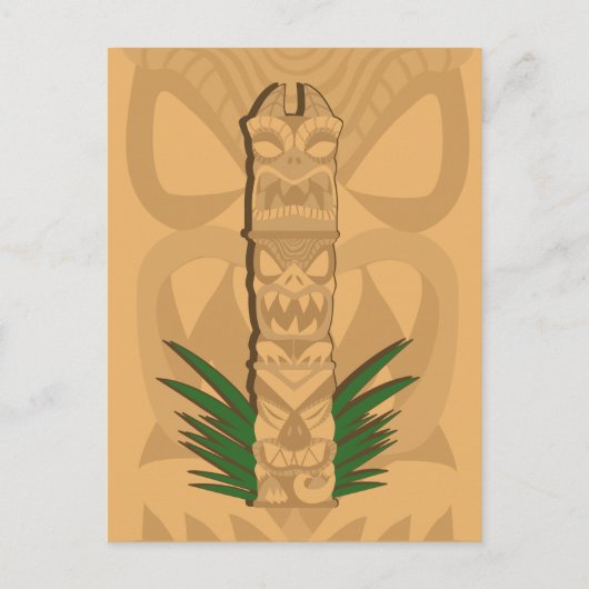 Dinosaur Tiki Totem Briefkaart (Voorkant)
