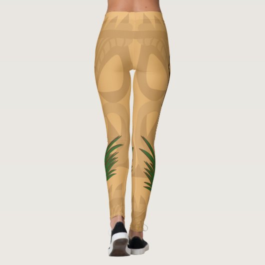 Dinosaur Tiki Totem Leggings (Achterkant)