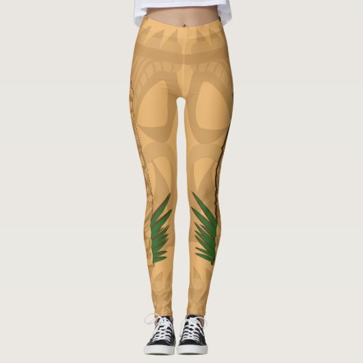Dinosaur Tiki Totem Leggings (Voorkant)
