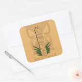Dinosaur Tiki Totem Vierkante Sticker (Envelop)
