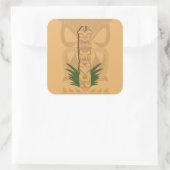 Dinosaur Tiki Totem Vierkante Sticker (Tas)