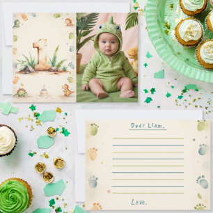 Dinosaur Time Capsule Note Kaart Foto 1e verjaarda