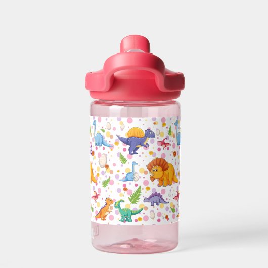 Dinosaur Toddler Persoonlijke naam Duurzaam Waterfles (Achterkant)