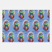 Dinosaur Tough Kind Naam toevoegen 3 Verjaardag Inpakpapier Vel (Voorkant 3)