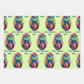 Dinosaur Tough Kind Naam toevoegen 3 Verjaardag Inpakpapier Vel (Voorkant 2)