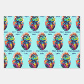 Dinosaur Tough Kind Naam toevoegen 3 Verjaardag Inpakpapier Vel (Voorkant)