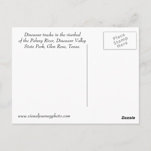 Dinosaur Tracks in Texas 3 briefkaart (Achterkant)