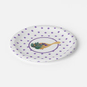 Dinosaur Tracks Kind Partij Paarse Dino Waterverf Papieren Bordje (Gekanteld)