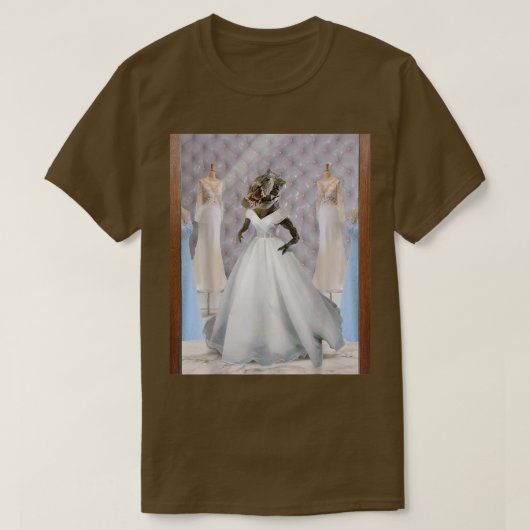 Dinosaur TRe Bride Wearing Wedding Dress Bridal Fu T-shirt (Design voorkant)