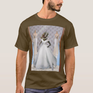 Dinosaur TRe Bride Wearing Wedding Dress Bridal Fu T-shirt