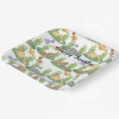 Dinosaur Tree Patroonnaam Cute Kinderen Birthday Papieren Bordje (Gebogen)