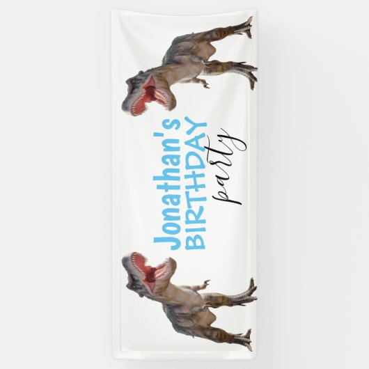 Dinosaur Trex Boy Blue Banner (Verticaal)
