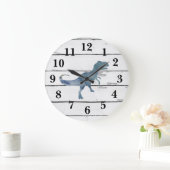 Dinosaur Trex Decor Rustic Shiplap Grote Klok (Huis)