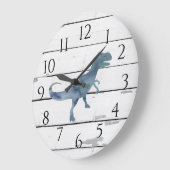 Dinosaur Trex Decor Rustic Shiplap Grote Klok (Hoek)