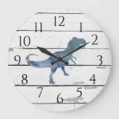 Dinosaur Trex Decor Rustic Shiplap Grote Klok (Voorkant)