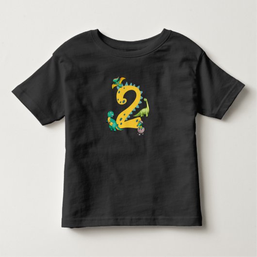Dinosaur Trex Dino 2 jaar oud Kinder Shirts (Voorkant)