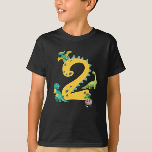 Dinosaur Trex Dino 2 jaar oud T-shirt (Voorkant)