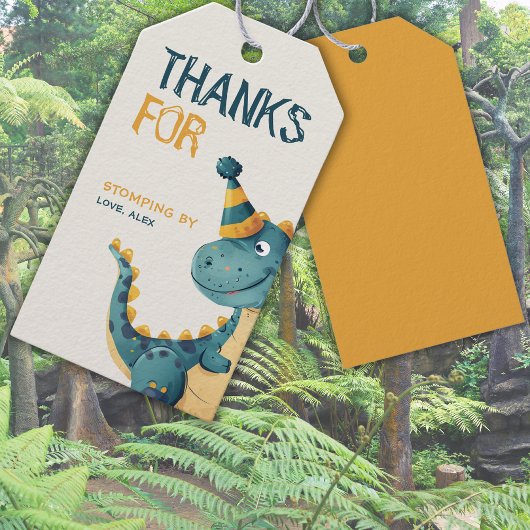 Dinosaur Trex Drie Rex 3e Verjaardagsfeest Cadeaulabel