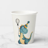 Dinosaur Trex Drie Rex 3e Verjaardagsfeest Papieren Bekers (Achterkant)